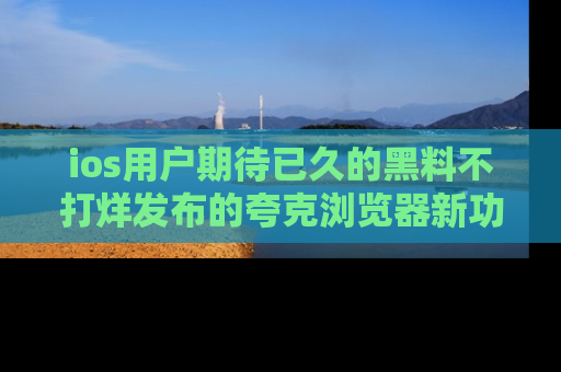 ios用户期待已久的黑料不打烊发布的夸克浏览器新功能上线啦！