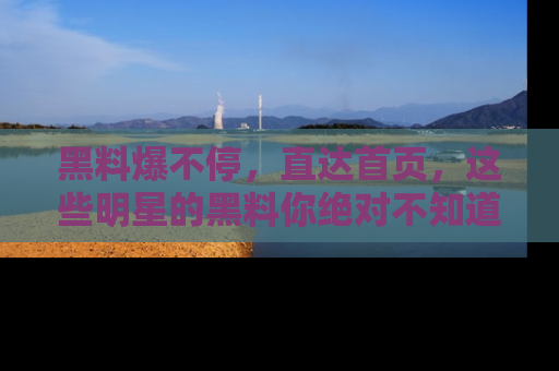 黑料爆不停，直达首页，这些明星的黑料你绝对不知道！