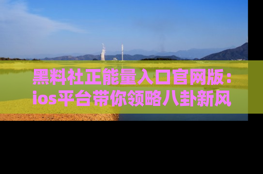黑料社正能量入口官网版：ios平台带你领略八卦新风潮！