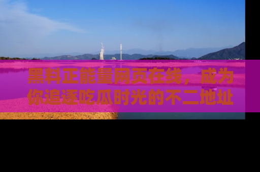 黑料正能量网页在线,成为你追逐吃瓜时光的不二地址选择