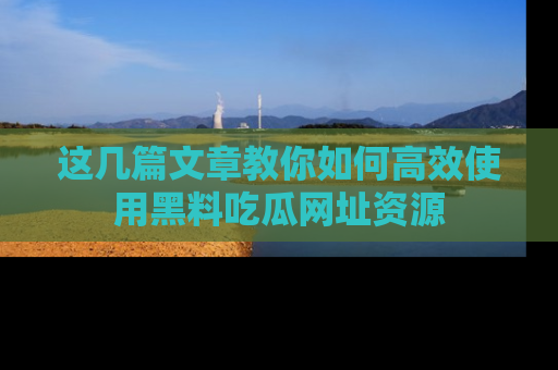 这几篇文章教你如何高效使用黑料吃瓜网址资源